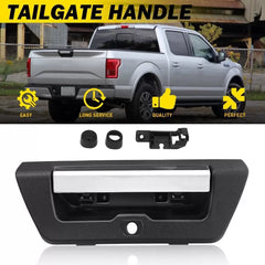 Tailgate Handle For 2015-2018 Ford F-150 Chrome Lever Textured W/ Camera Hole EA 6B93BC-57 [1]