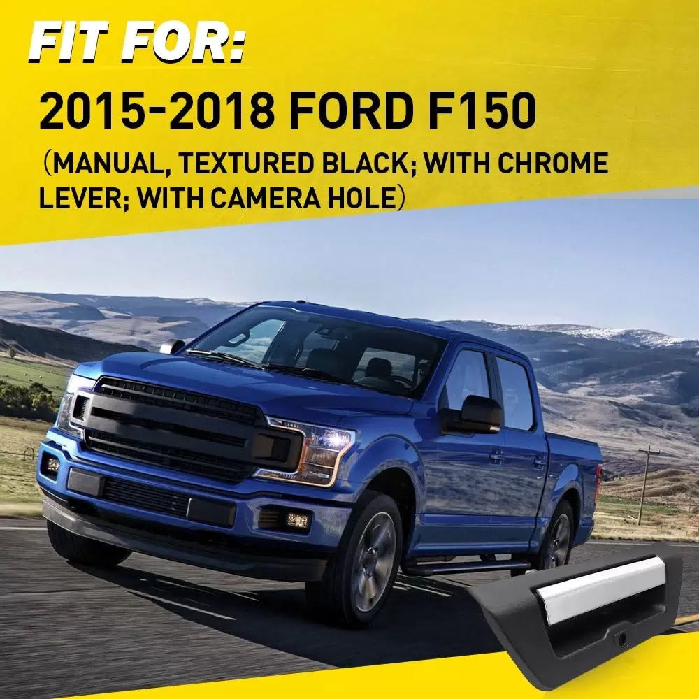 Tailgate Handle For 2015-2018 Ford F-150 Chrome Lever Textured W/ Camera Hole EA 6B93BC-57 [2]