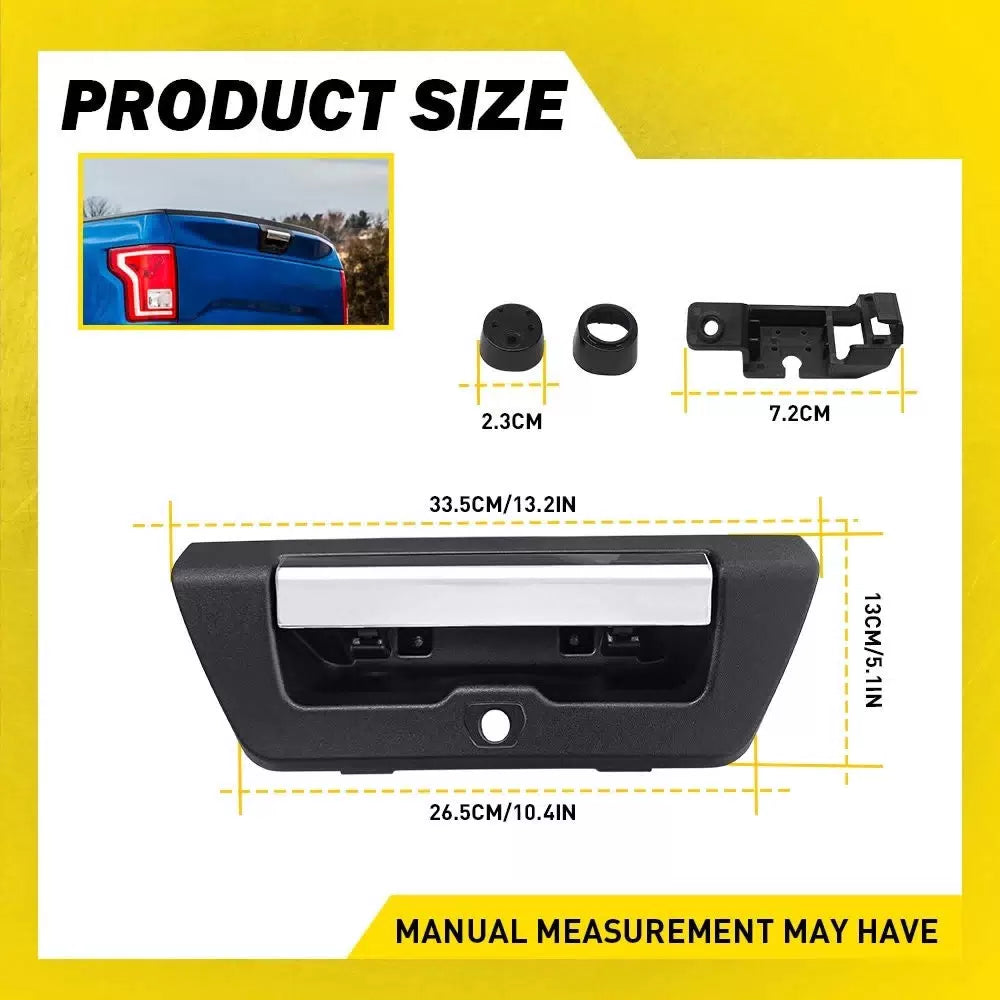 Tailgate Handle For 2015-2018 Ford F-150 Chrome Lever Textured W/ Camera Hole EA 6B93BC-57 [4]
