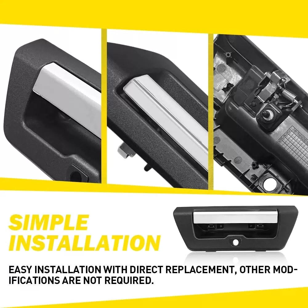 Tailgate Handle For 2015-2018 Ford F-150 Chrome Lever Textured W/ Camera Hole EA 6B93BC-57 [6]