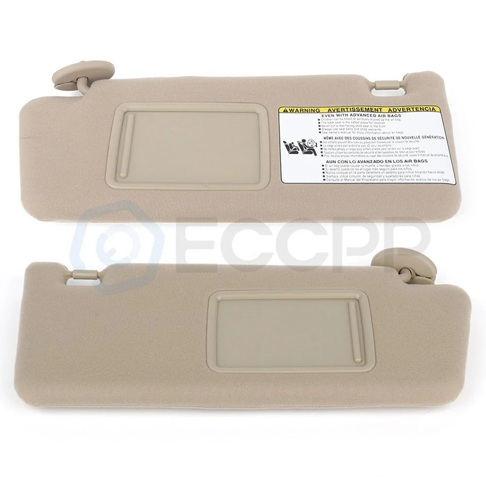 Tan Sun Visor For 2005 Toyota Tacoma Pair Left & Right Side w/ Mirror KOEEP [6]