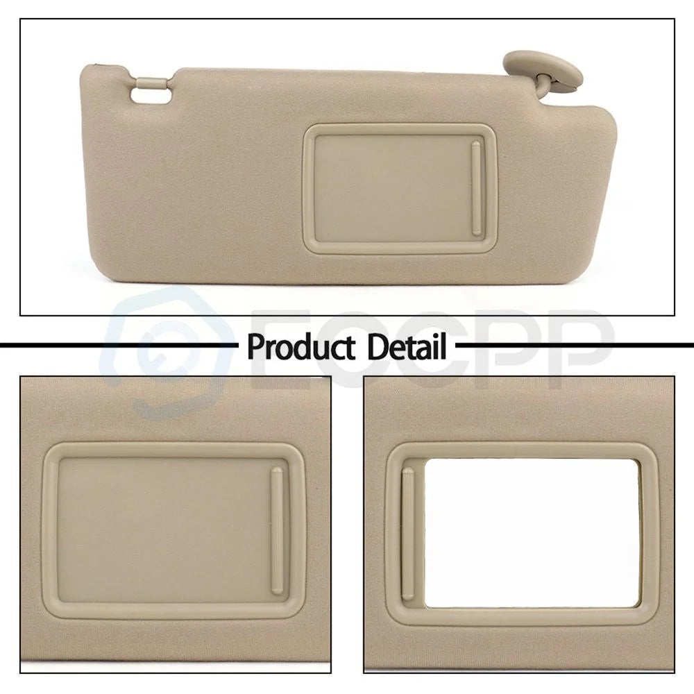 Tan Sun Visor For 2005 Toyota Tacoma Pair Left & Right Side w/ Mirror KOEEP [9]