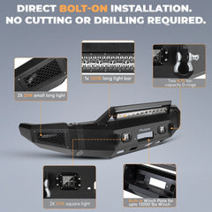 Textured Front Bumper w/ D-ring & Winch Plate For 2010-2018 Dodge Ram 2500 3500 6B93BC-57 [4]