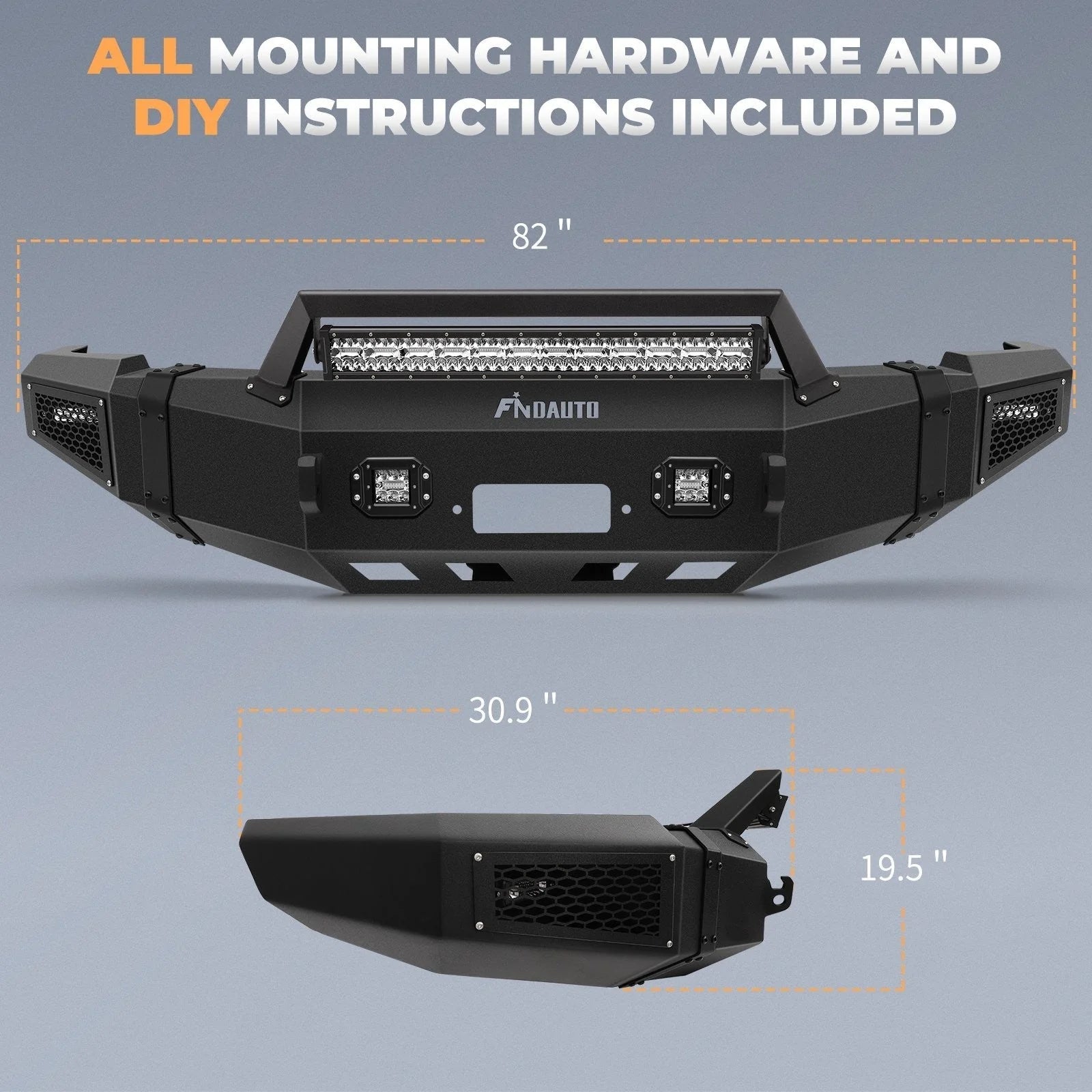 Textured Front Bumper w/ D-ring & Winch Plate For 2010-2018 Dodge Ram 2500 3500 6B93BC-57 [5]