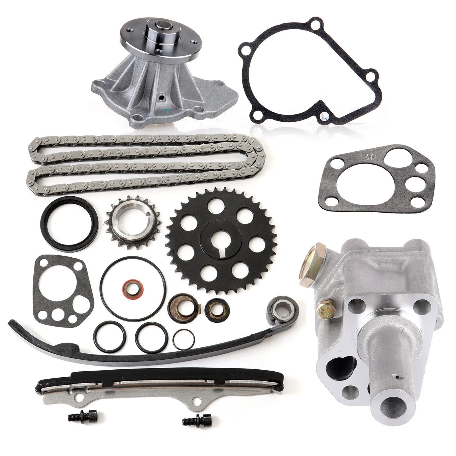 Timing Chain Oil Water Pump Kit For 89-90 Nissan 240SX 2.4L SOHC L4 "KA24E" KOEEP [2]