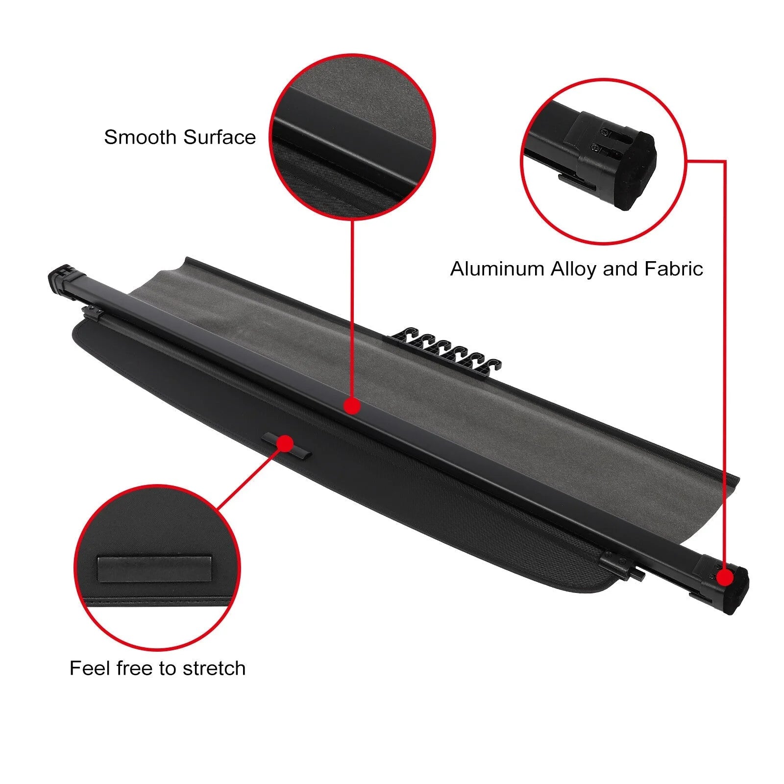 Tonneau Retractable Security Cargo Cover Shade Black Fits Honda CR-V 2002-2006 6B93BC-57 [3]