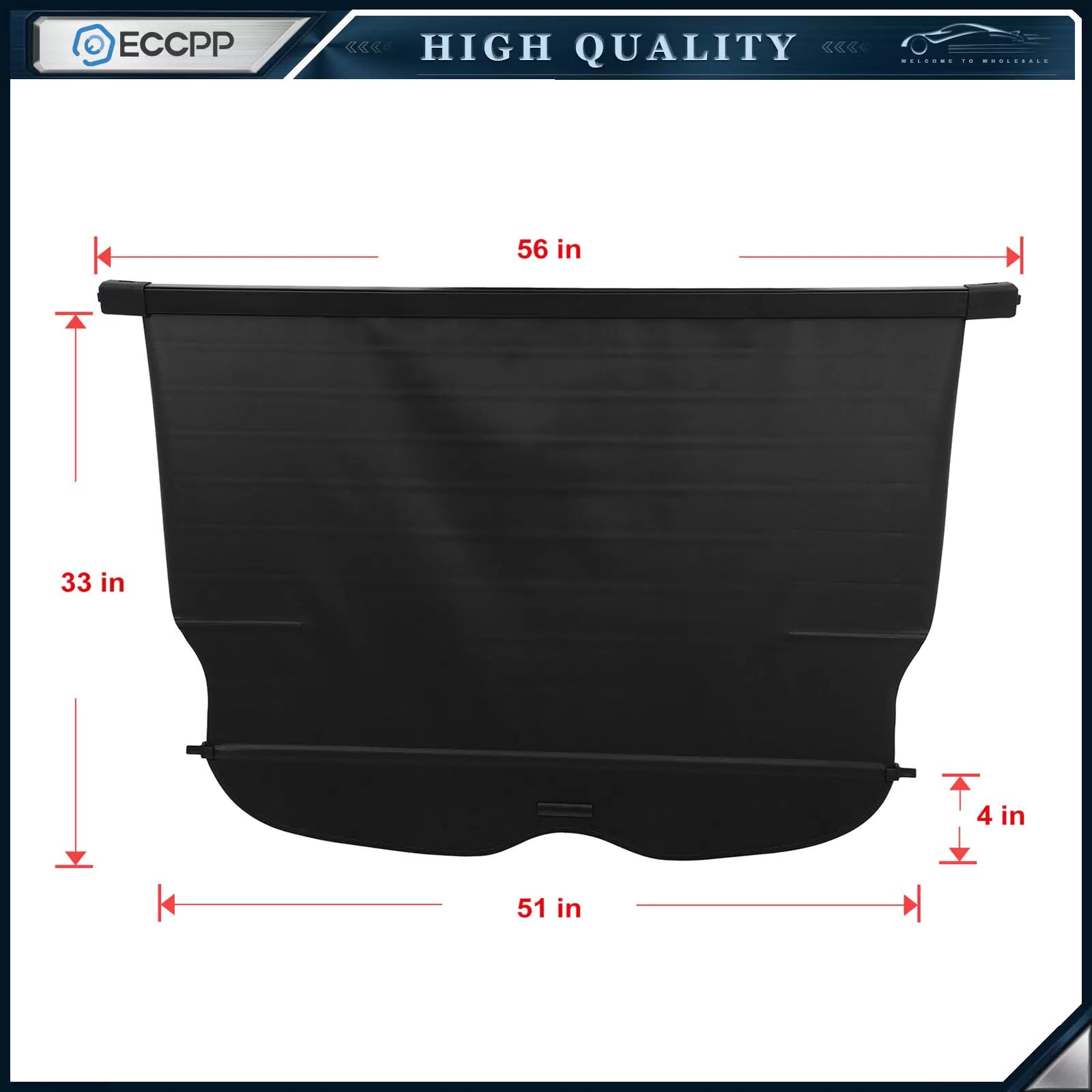 Tonneau Retractable Security Cargo Cover Shade Black Fits Jeep Grand Cherokee 6B93BC-57 [1]
