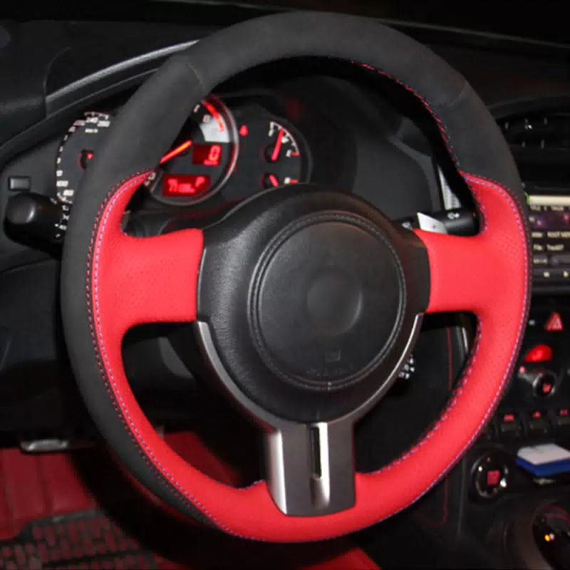 Top Leather Steering Wheel Hand-stitch on Wrap Cover For Toyota 86 Subaru BRZ [3]