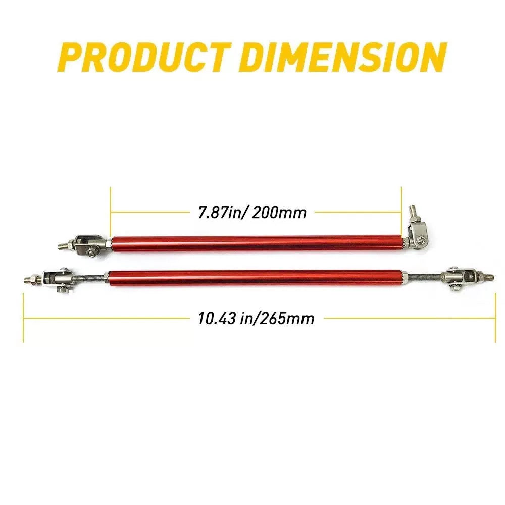 USA Universal Red Adjustable Front Bumper Lip Splitter Strut Rod Tie Support Bar 6B93BC-57 [3]