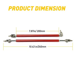 USA Universal Red Adjustable Front Bumper Lip Splitter Strut Rod Tie Support Bar 6B93BC-57 [3]