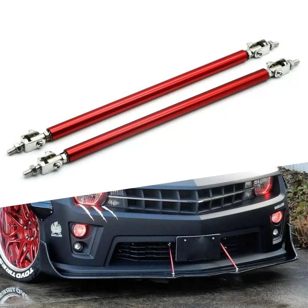 USA Universal Red Adjustable Front Bumper Lip Splitter Strut Rod Tie Support Bar 6B93BC-57 [8]
