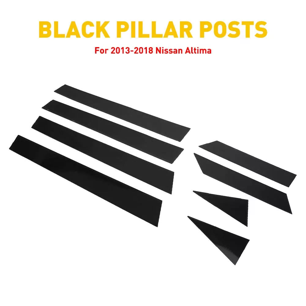 US For 2013-2018 Altima Nissan 8PCS Black Posts Window Pillar Door Trim Cover 6B93BC-57 [10]