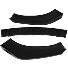 Universal Painted Black 3Pcs Valance Front Bumper Lip PP Splitter Chin Spoiler 6B93BC-57 [4]