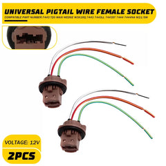 Universal Pigtail Wire Female Socket 7443 Two Harness Front Turn Signal Plug EOA 6B93BC-57 [1]