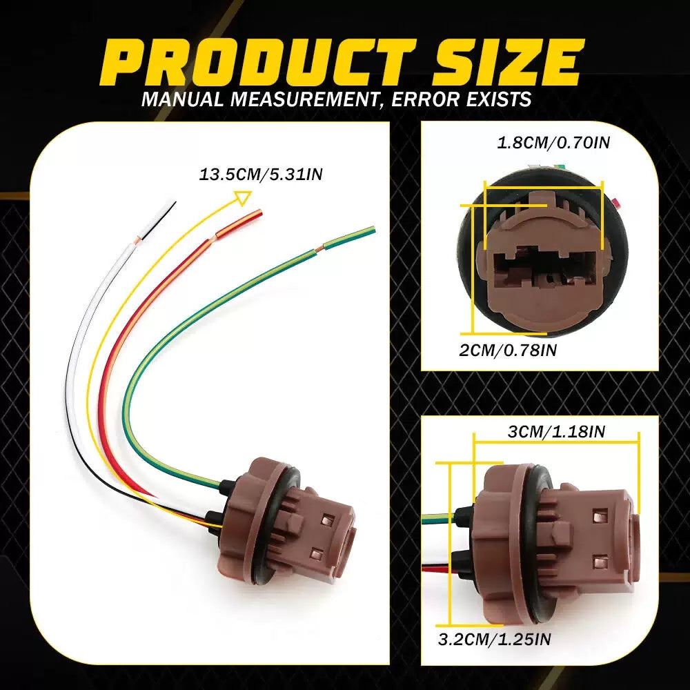 Universal Pigtail Wire Female Socket 7443 Two Harness Front Turn Signal Plug EOA 6B93BC-57 [4]