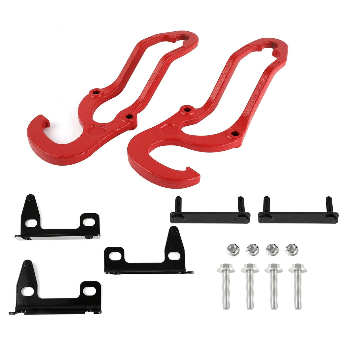 Upgrated Heavy Duty Front Tow Hooks For Dodge Ram 1500 2009-2019 Red Steel 6B93BC-57 [1]