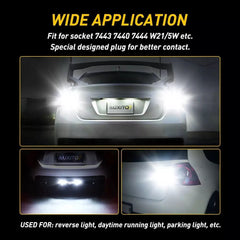 White Bright 7443 7440 LED Reverse Backup Light Bulbs 6000K Canbus Error Free US 6B93BC-57 [3]
