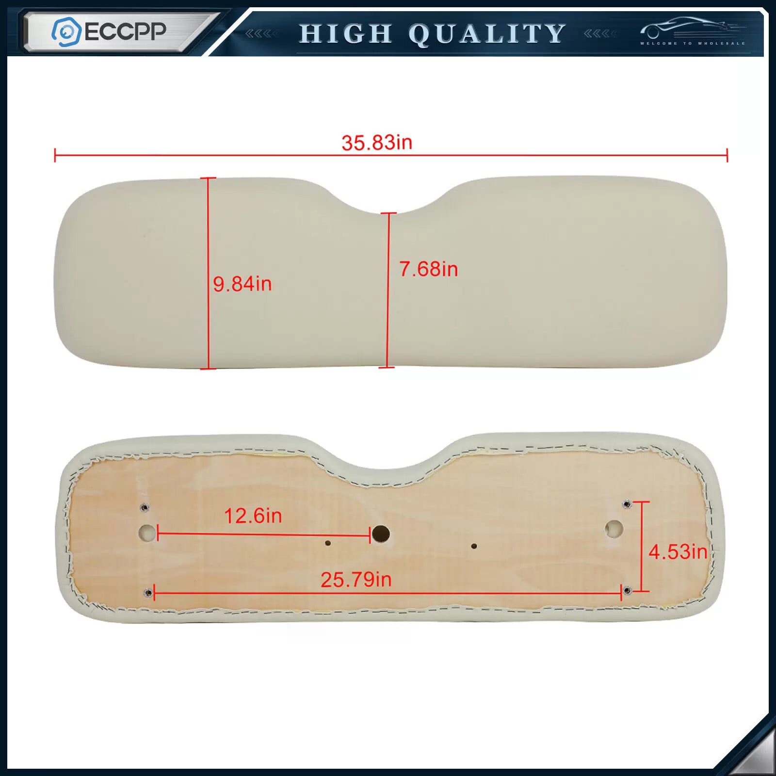 White Golf Cart Front Backrest Fits EZGO RXV [1]