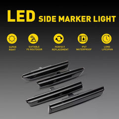 White LED Front Rear Side Fender Marker Lights For Acura 2004-2008 TL base Smoke 6B93BC-57 [4]