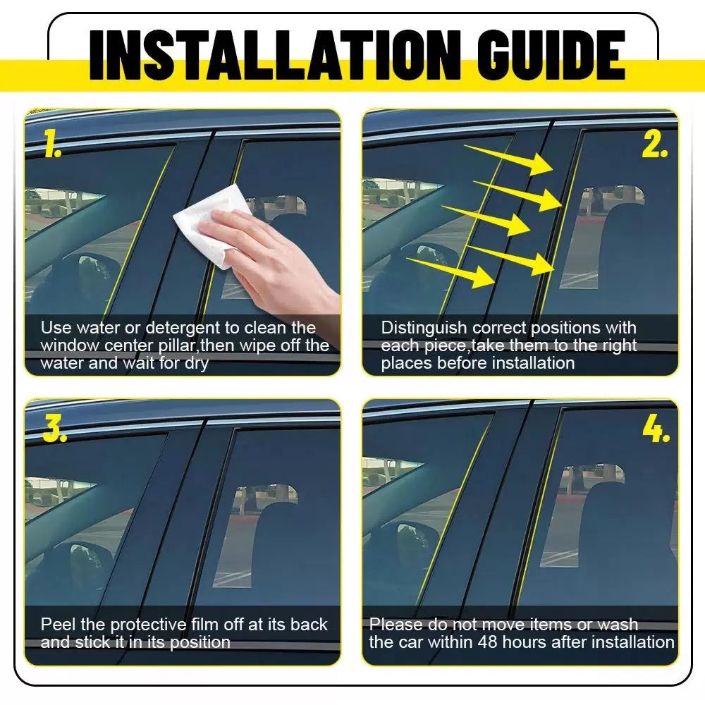 Window Pillar Post Door Trim Molding Gloss Black For 2015-2020 Chevrolet Tahoe A 6B93BC-57 [8]