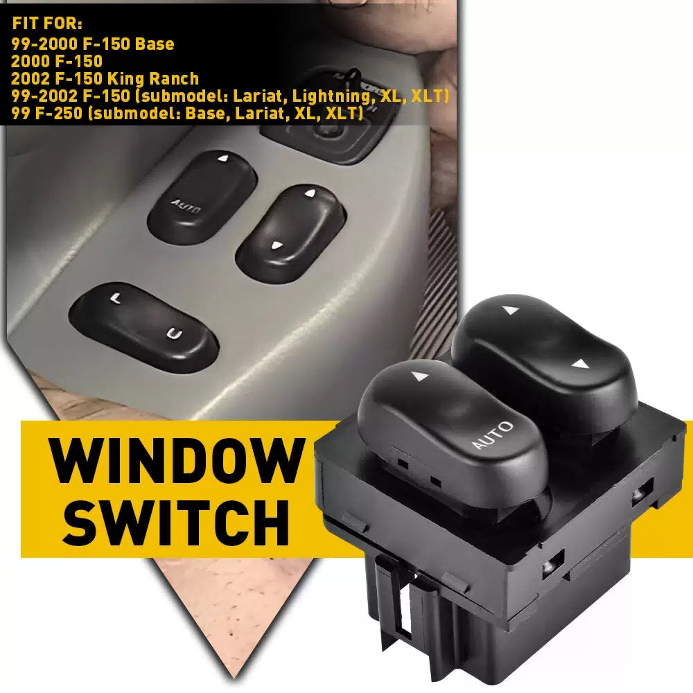 Window Switch For 1999-2002 Ford F-150 1999 F-250 Front Driver Side 2 Button EOA 6B93BC-57 [1]