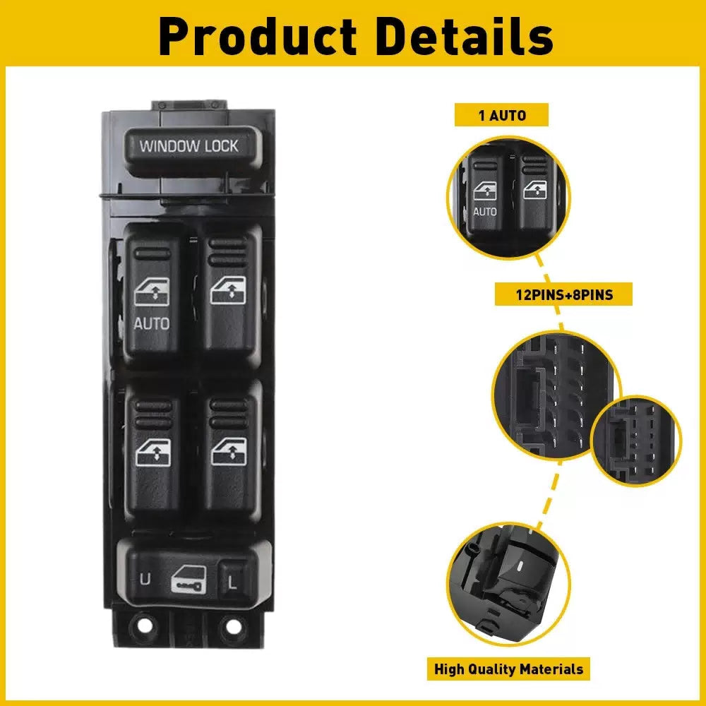 Window Switch For 2000-02 Tahoe Chevrolet Silverado 2500 HD GMC Yukon Front Left 6B93BC-57 [9]