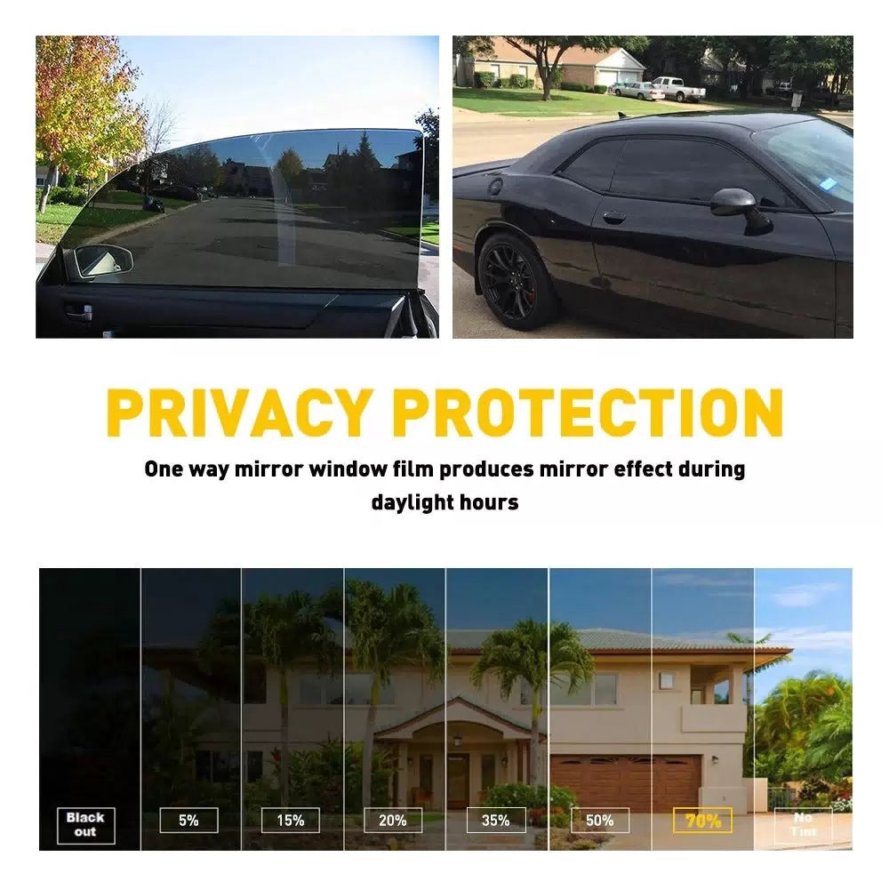 Window Tint One Way Mirror 20" x 10'Ft (10ft UV Privacy Heat Car Home Office 70% 6B93BC-57 [5]
