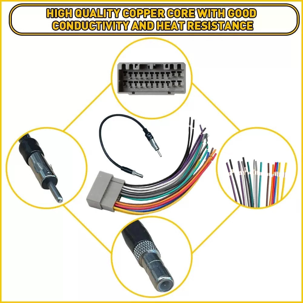 Wire Harness for Radio Stereo for Dodge Chrysler Jeep Wrangler EOA 6B93BC-57 [3]