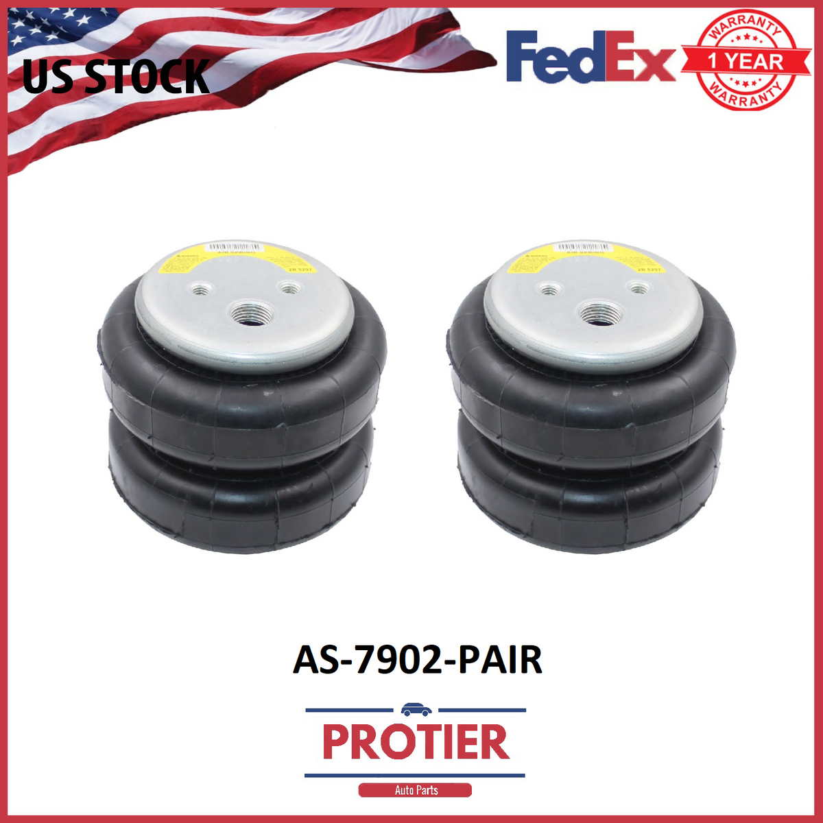 Standard 2500lb. Air suspension 1/2"npt Port fbss 583 PAIR 6B93BC-57