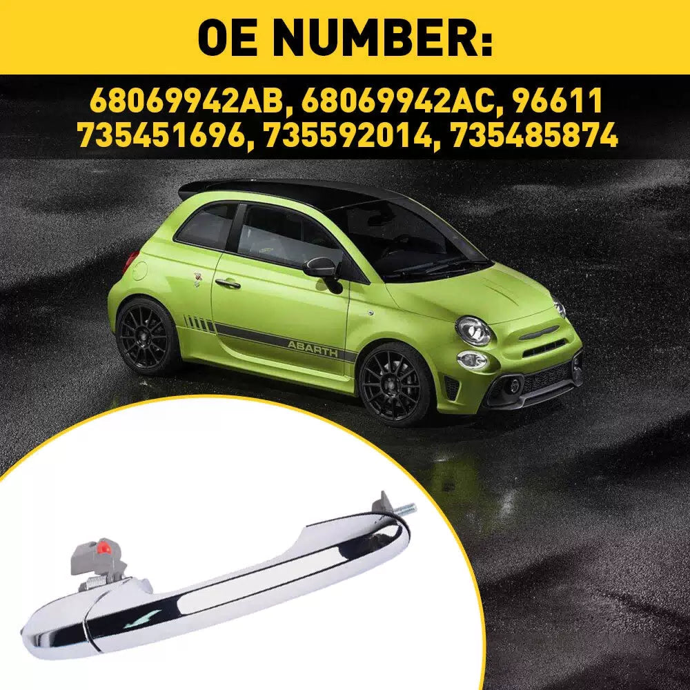 for Fiat 500 Door Handle Front Passenger Right Chrome Side RH Hand 68069942AC 6B93BC-57 [3]
