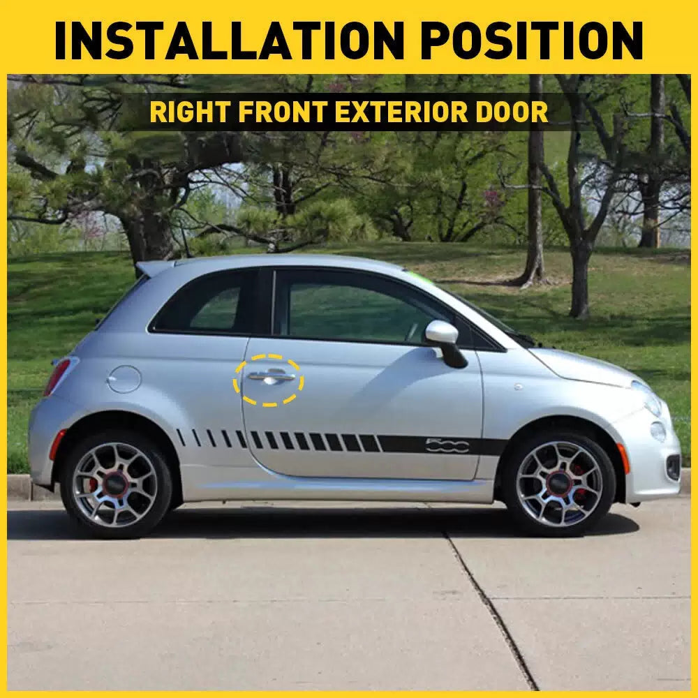 for Fiat 500 Door Handle Front Passenger Right Chrome Side RH Hand 68069942AC 6B93BC-57 [8]