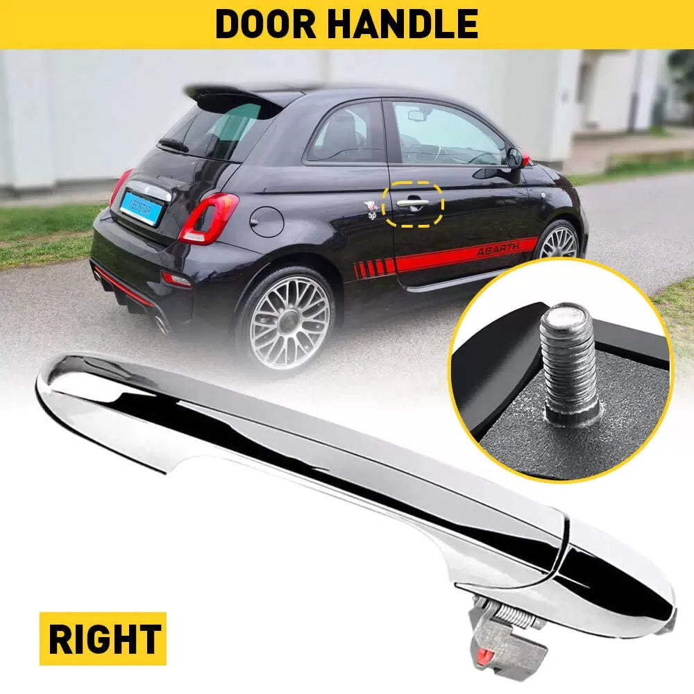 for Fiat 500 Door Handle Front Passenger Right Chrome Side RH Hand 68069942AC 6B93BC-57 [9]