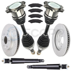for Silverado 1500 4.8L 2005-2006 Front CV Axle+ Struts+Brake Pads & Rotors 6B93BC-57 [2]