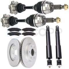 for Silverado 1500 4.8L 2005-2006 Front CV Axle+ Struts+Brake Pads & Rotors 6B93BC-57 [3]