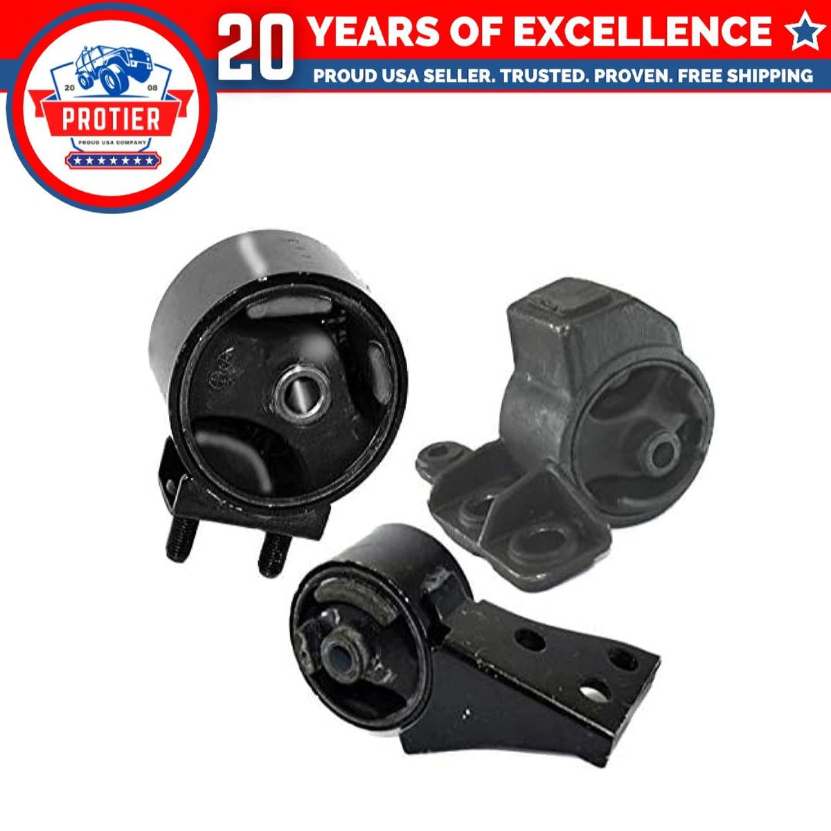 Fits 1998-2001 Kia Sephia 1.8L MANUAL Trans Motor Mount Set 3PCS : A6768, 6B93BC-57
