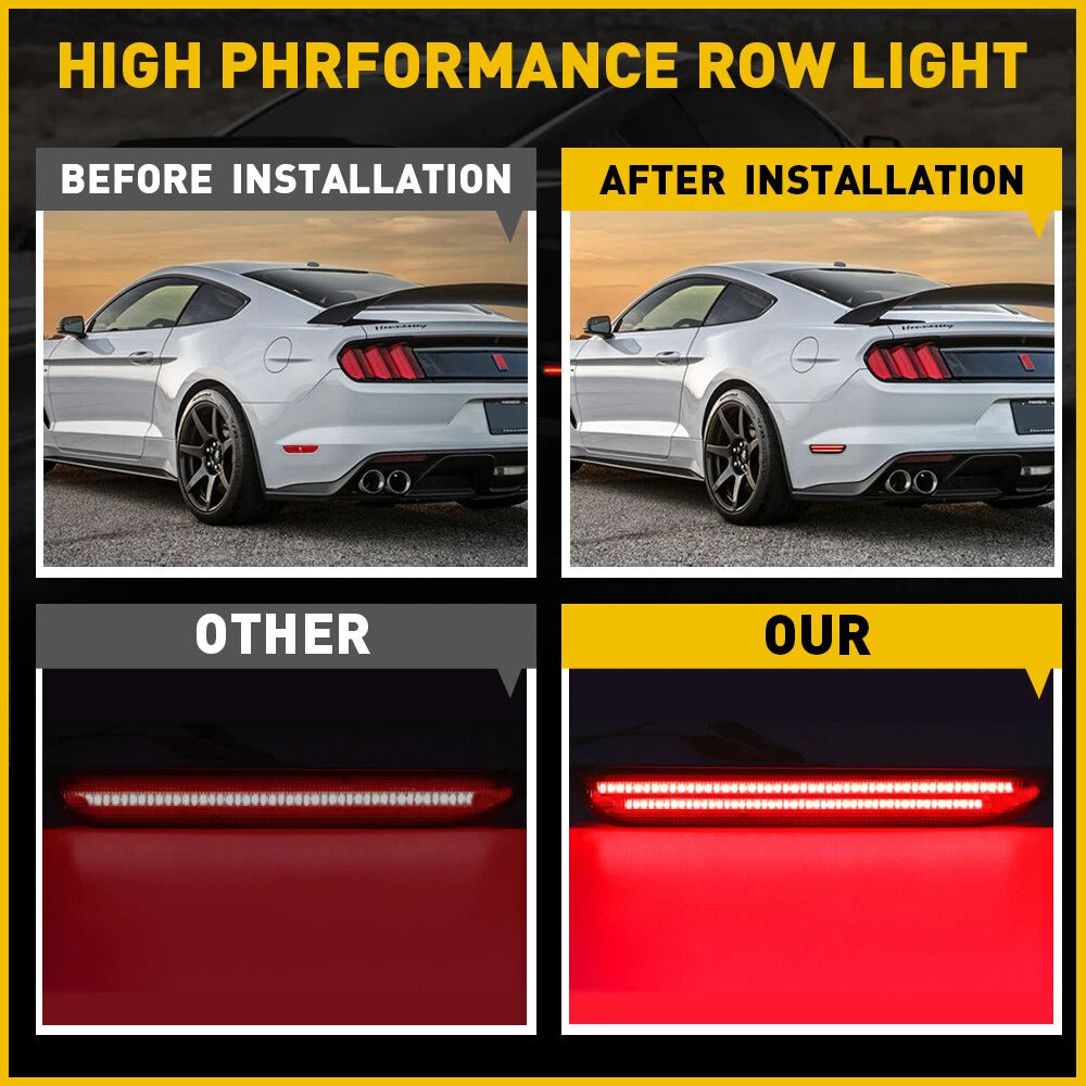 For 2015-2022 Ford Mustang Smoked Lens LED Rear Bumper Side Marker Lights EOA 6B93BC-57