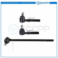 3pcs Front Inner Outer Tie Rod Links Set For 1980-1996 Ford Bronco 4WD & F-150 KOEEP