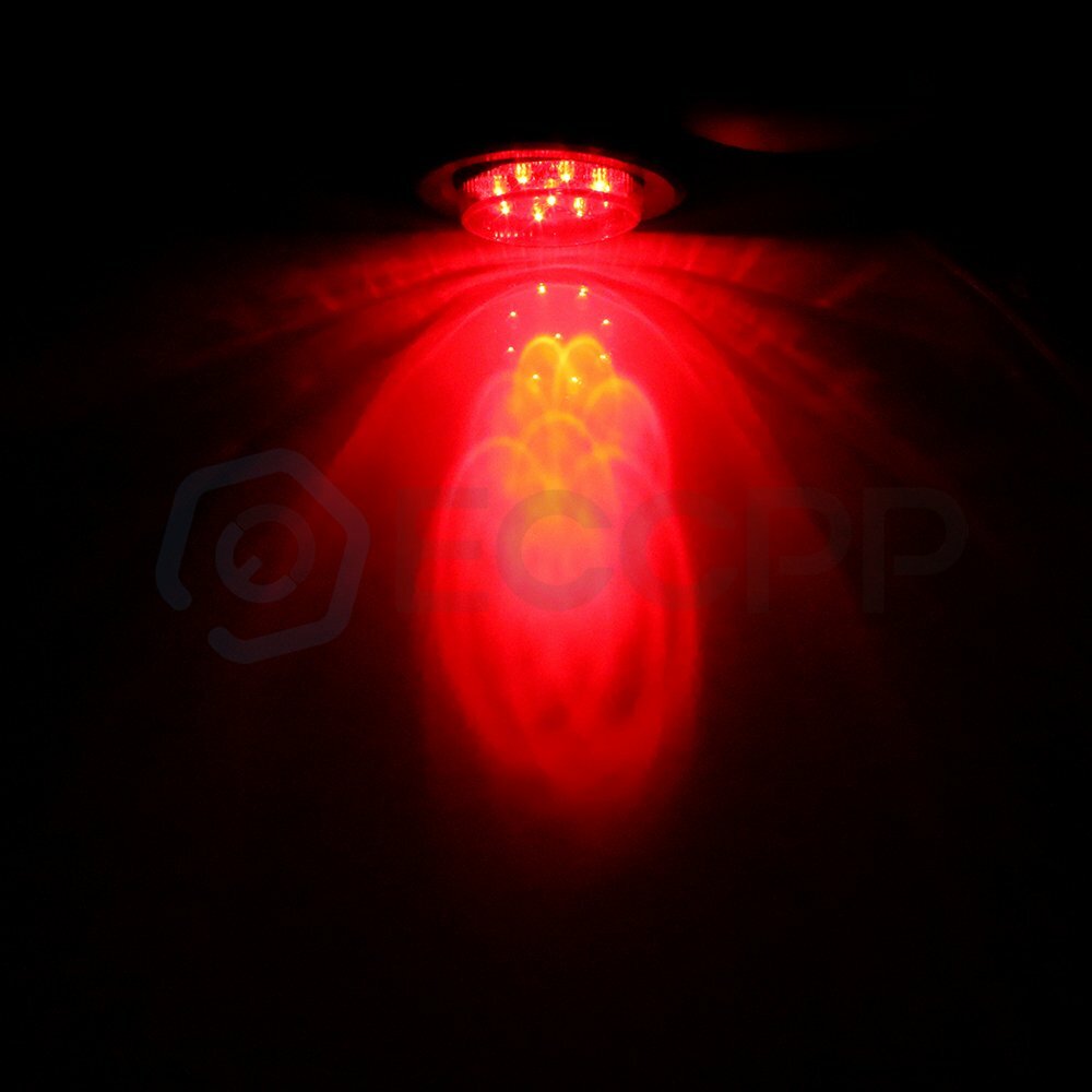 16x Red Amber 2 inch Round 9 LED Side Marker Trailer Light tail turn signal 6B93BC-57
