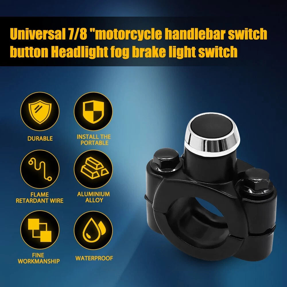 Universal Motorcycle Switch Horn Handlebar Mount Push Button Momentary Start EOA 6B93BC-57