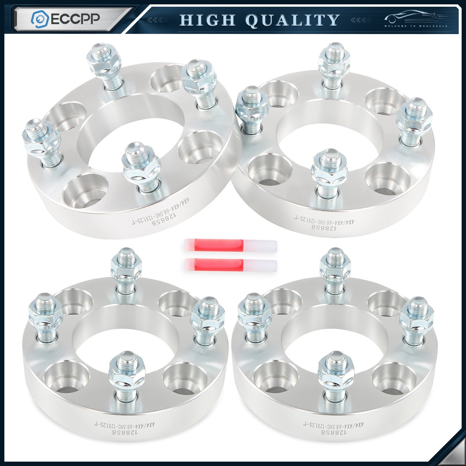 ECCPP 4Pcs 1" 4x4"/ 4x101.6 Wheel Spacers 12x1.25 68.5 CB For Yamaha Golf Cart ECCPP