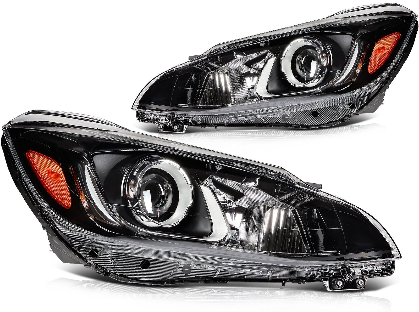 ECCPP Headlights Assembly For Chevrolet Spark 1.4L 2019-2022 Pair Black Amber 6B93BC-57