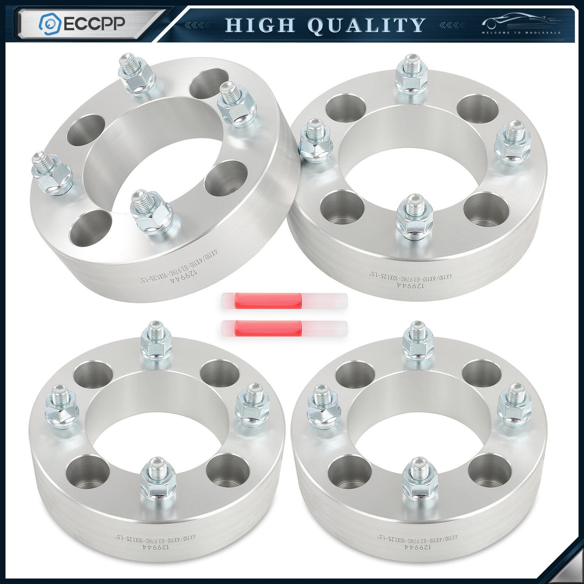 4Pcs 1.5" 4x110 Wheel Spacers 10x1.25 For Honda Kawasaki Suzuki Yamaha 4/110 ATV 6B93BC-57