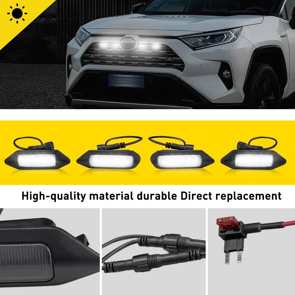 Front Bumper Grille Fog Light Lamp For Toyota RAV4 19-24 LE SE XLE XSE Limited A 6B93BC-57