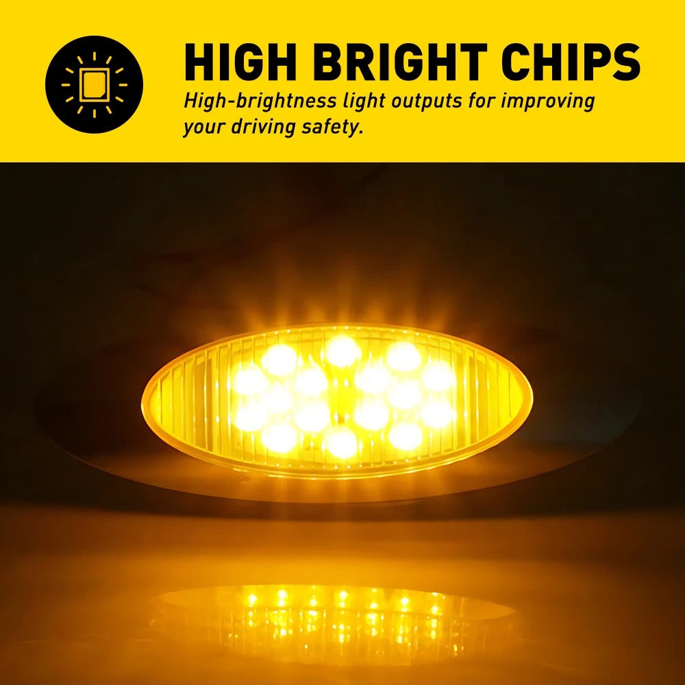 10x 6.5" Amber Oval LED Side Marker Lights Truck Trailer Semi Clearance Light EA 6B93BC-57