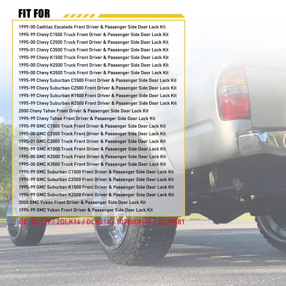 Set Door Lock Cylinder Kit with for Keys GMC Chevy C1500 K1500 Tahoe Yukon EOA 6B93BC-57