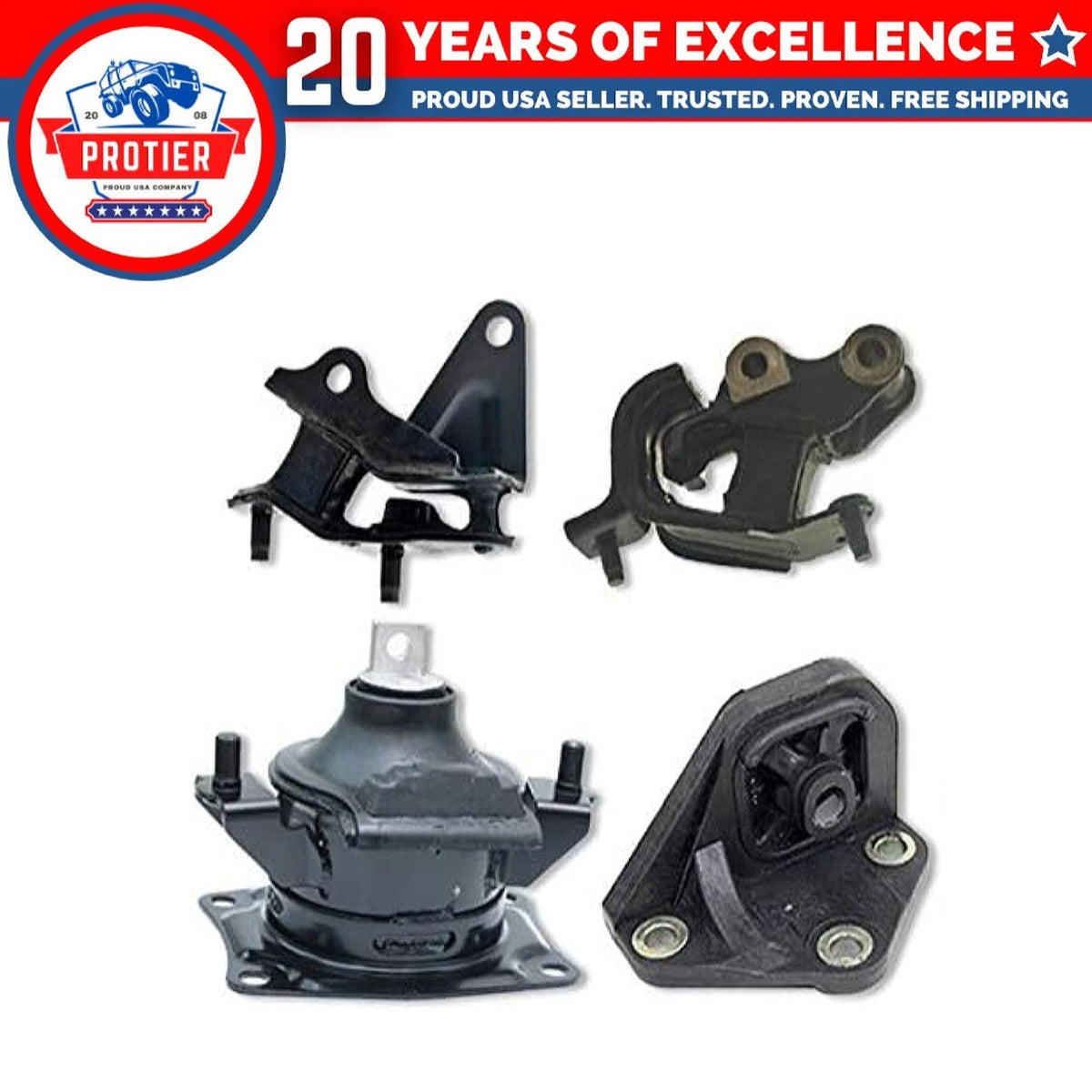 Fits 2003-2007 Honda Accord 2.4L MANUAL Rear Motor & Trans Mount Set 4pcs : 6B93BC-57
