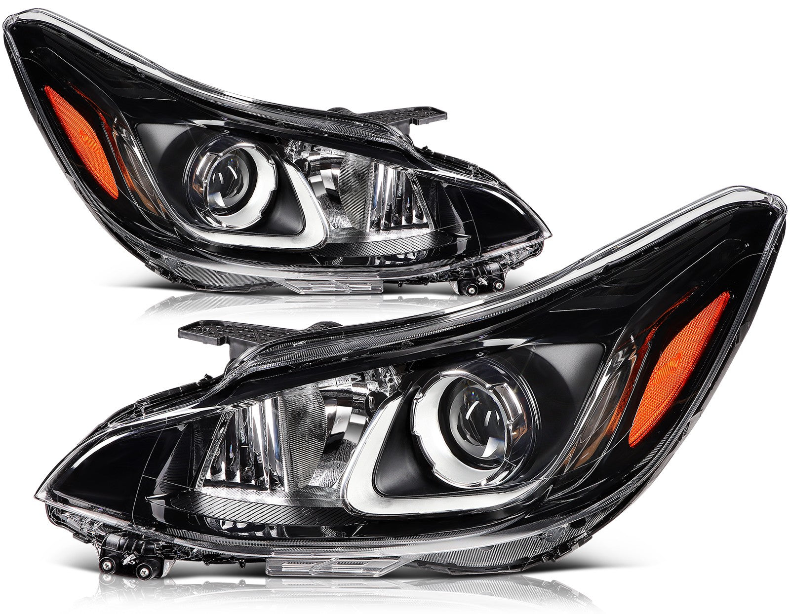 ECCPP Headlights Assembly For Chevrolet Spark 1.4L 2019-2022 Pair Black Amber 6B93BC-57