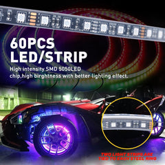 4x 15.5'' Dual Row LED RGB Wheel Ring Lights For Polaris Slingshot Bluetooth APP 6B93BC-57