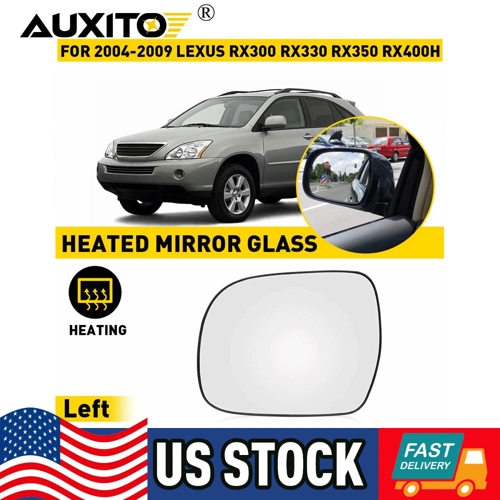 Mirror Glass For Lexus RX330 RX350 RX400H Left Driver LH 4109 Replacement EOA 6B93BC-57