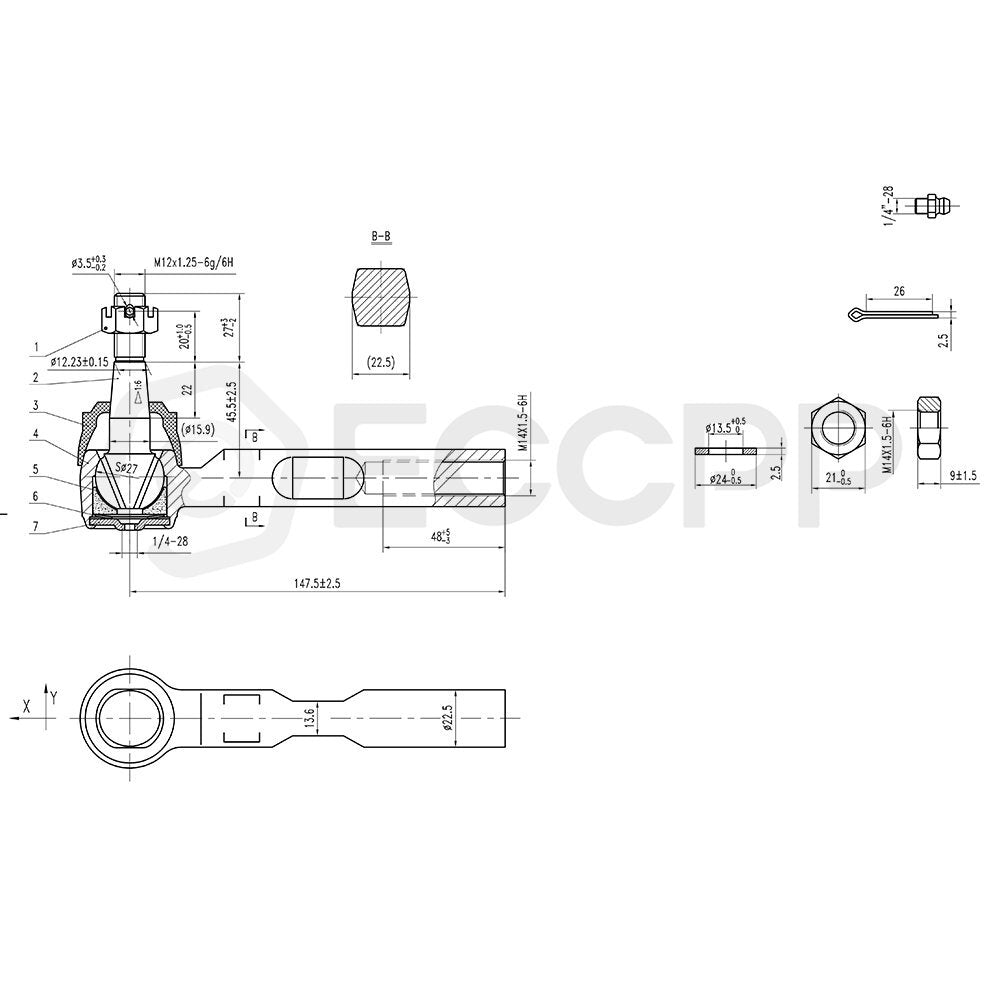 Front Inner Outer Tie Rods Lower Control Arms For 2005-2009 Chevy Uplander FWD 6B93BC-57